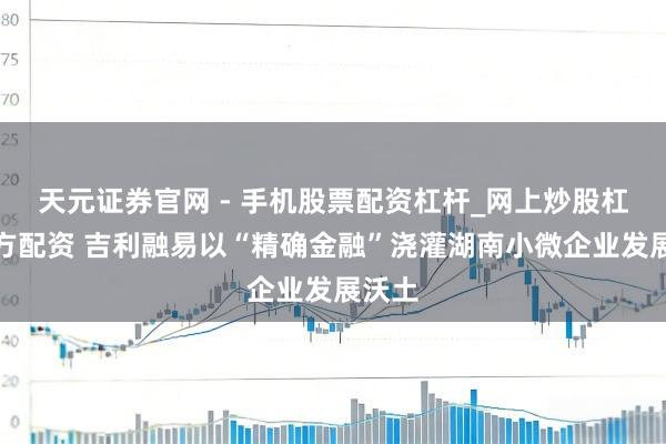 天元证券官网 - 手机股票配资杠杆_网上炒股杠杆官方配资 吉利融易以“精确金融”浇灌湖南小微企业发展沃土