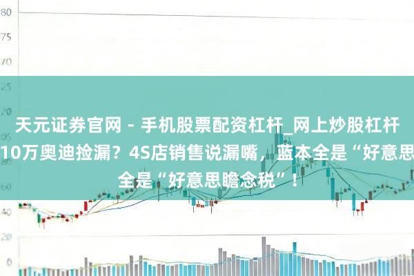 天元证券官网 - 手机股票配资杠杆_网上炒股杠杆官方配资 10万奥迪捡漏？4S店销售说漏嘴，蓝本全是“好意思瞻念税”！