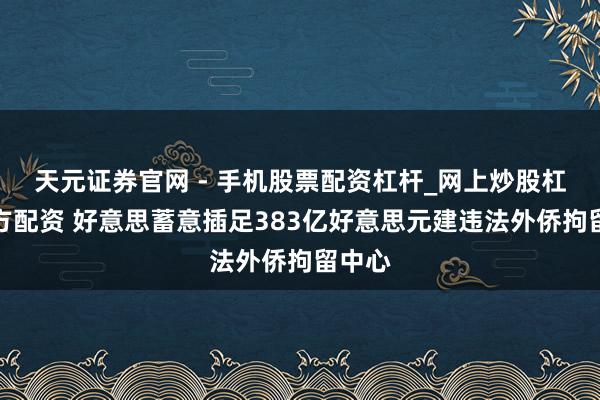 天元证券官网 - 手机股票配资杠杆_网上炒股杠杆官方配资 好意思蓄意插足383亿好意思元建违法外侨拘留中心